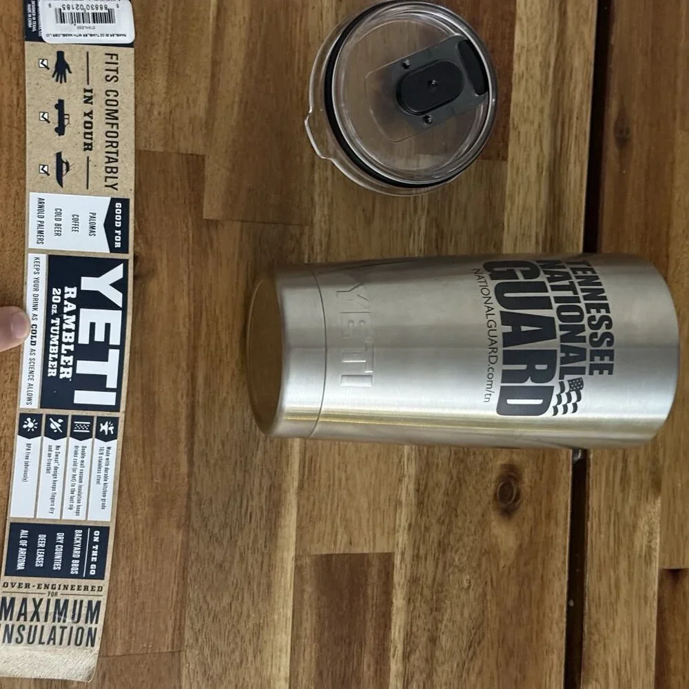 YETI Rambler 20 oz Insulated Tumbler Stainless w Magslider Lid TN National Guard